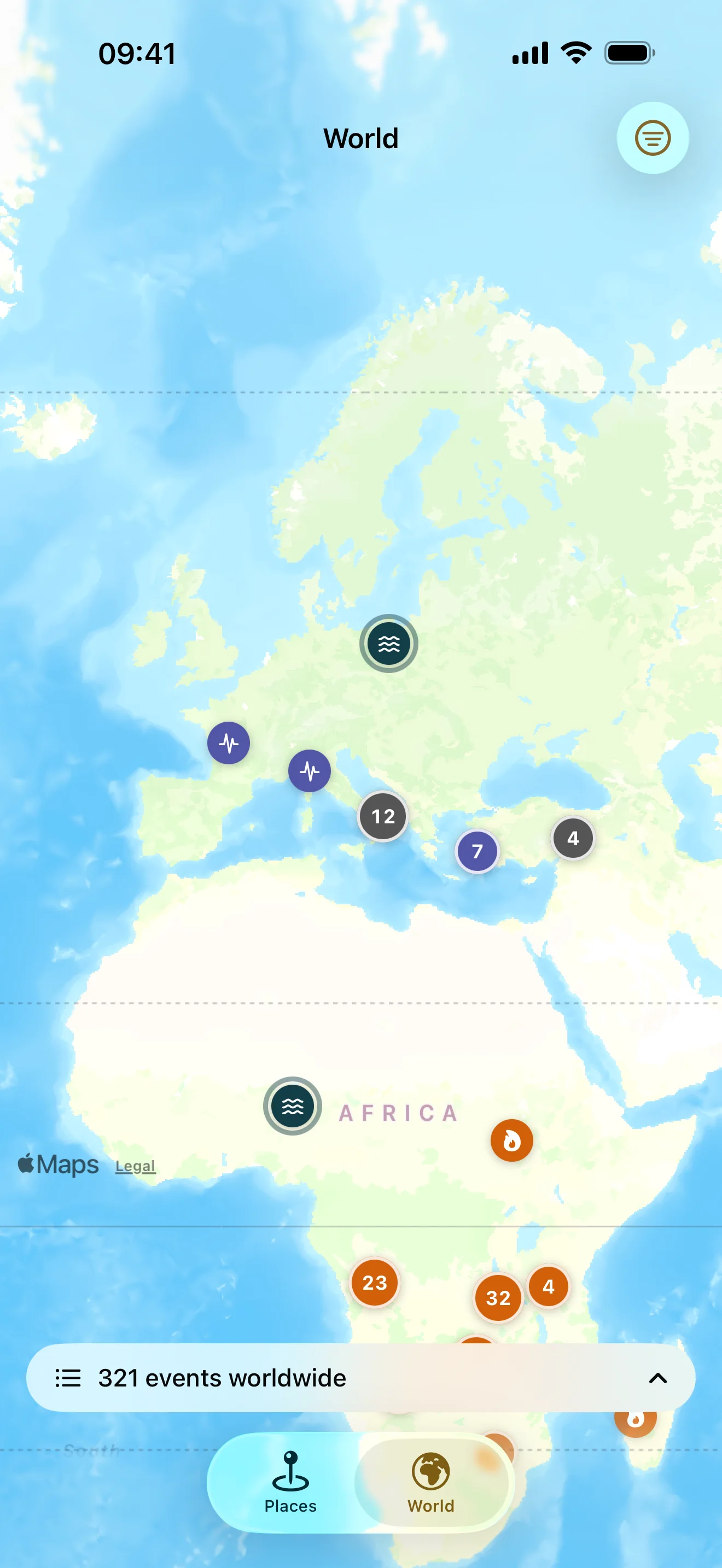 LiveTerra screen